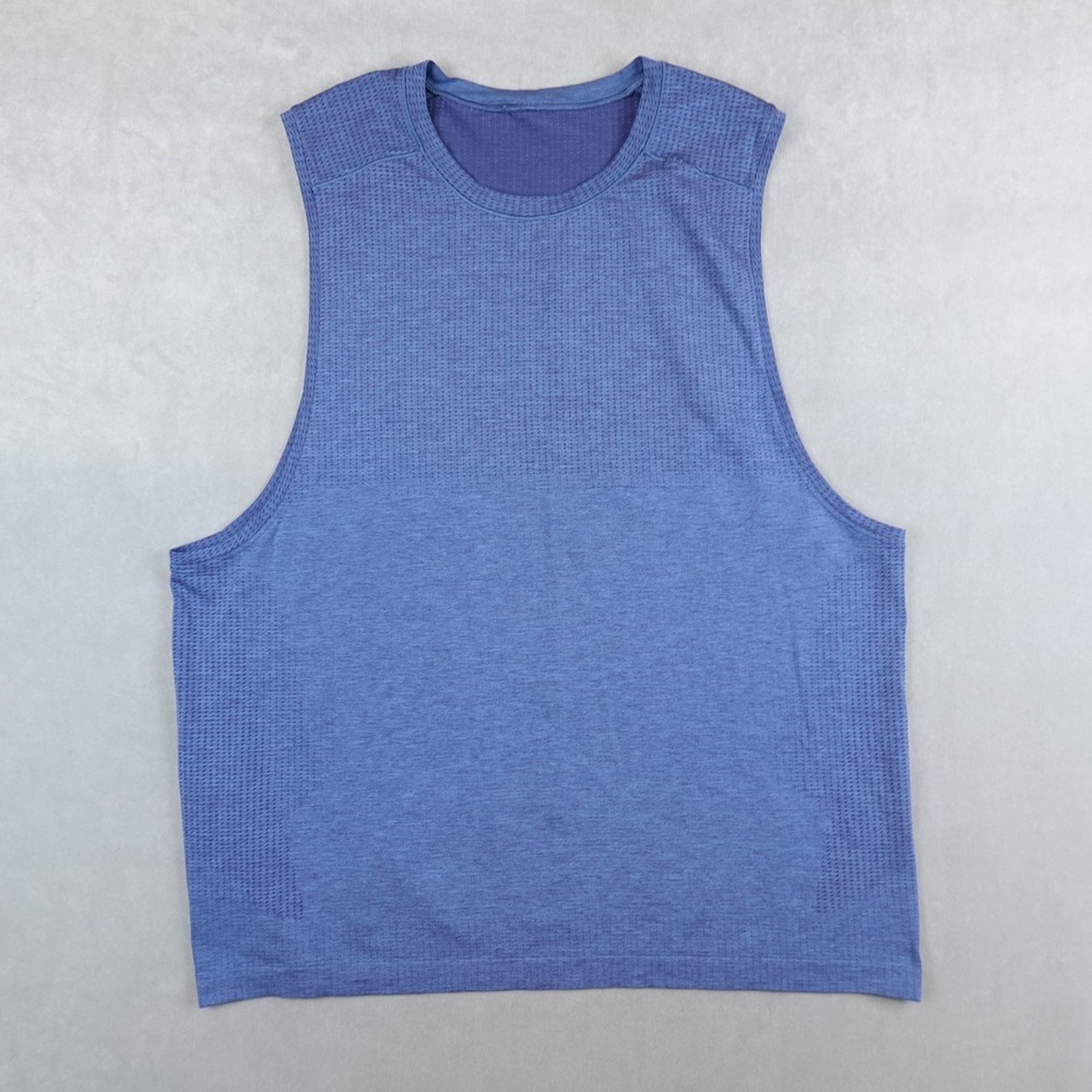 Lululemon Tank Top Men XXL Blue Sleeveless Metal Vent Tech Running Training